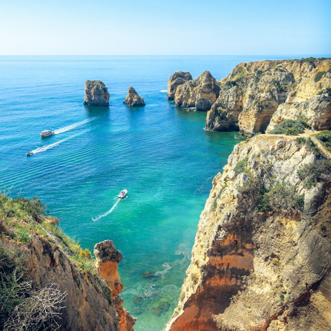 Explore the Algarve coastline, a short drive away