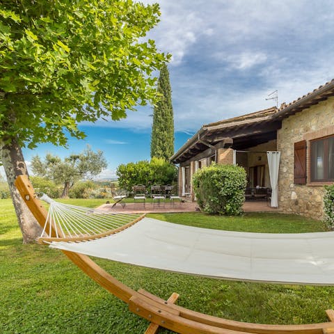 Get comfortable in the hammock with a good book and while away the hours