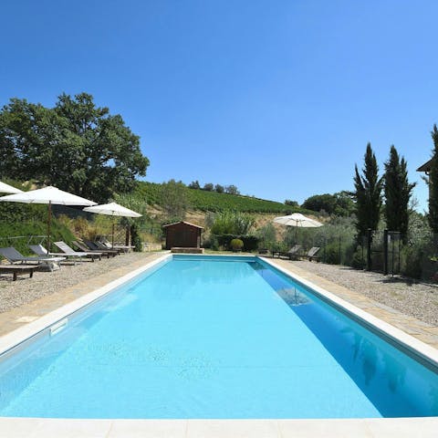 Swim lengths in the communal pool for a refreshing start to the day