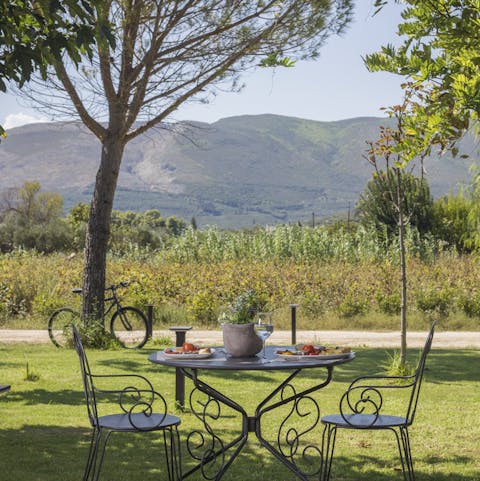 Enjoy some fresh produce in the pretty garden