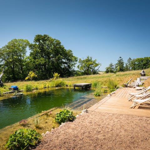 Take advantage of summer days by slipping into the natural pool