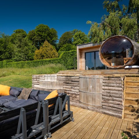Treat yourself to the sauna or dip into the hot tub or cold alternative