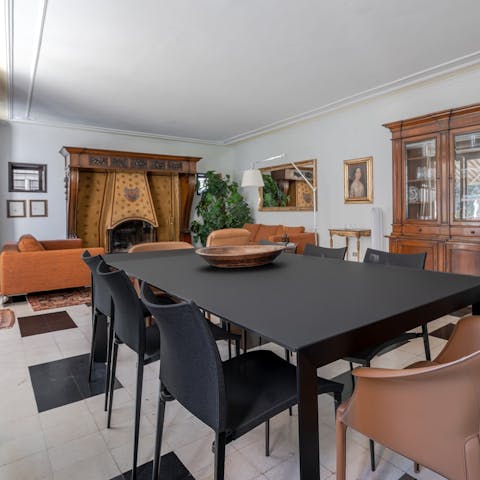 Dine on local cheese and fresh bread in this elegant villa