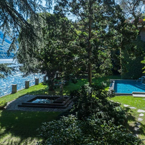Cool off in the pool and enjoy the lake views