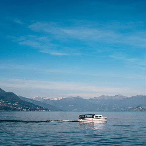 Explore Lake Como by boat – you'll have a private dock here