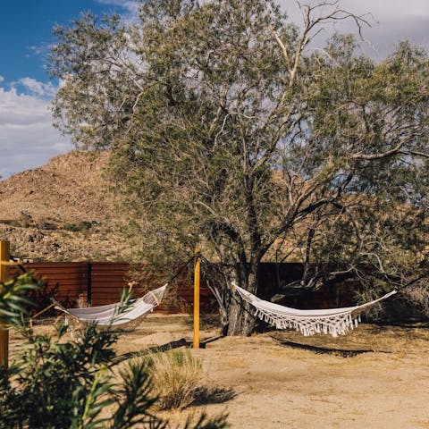 Settle into a hammock for a snooze as the quiet of nature surrounds you