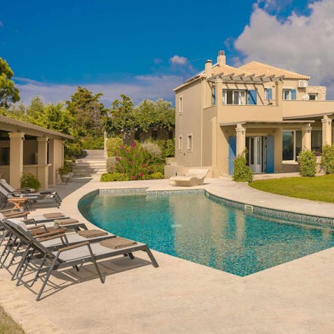 Spend the day lounging by your pool, with its spectacular views