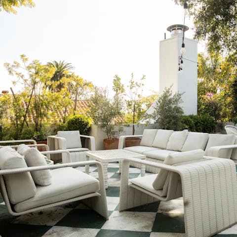 Gather for sun set drinks and barbecues on the terrace