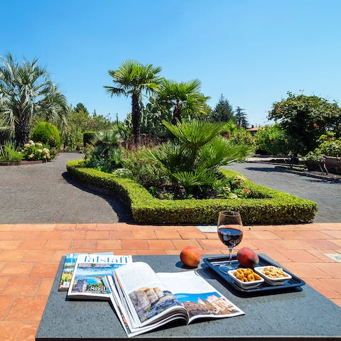 Enjoy an afternoon glass of wine whle overlooking your lush gardens