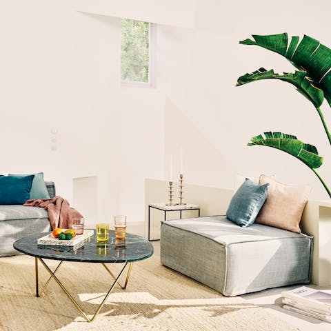 Make yourself at home with a book and glass of wine