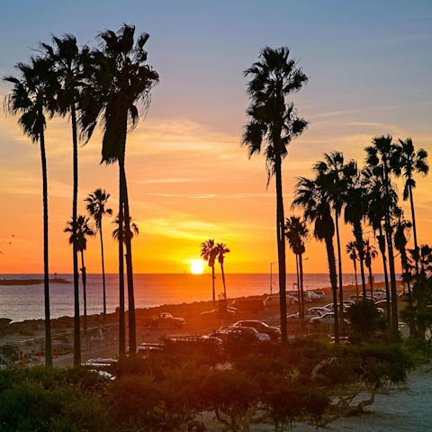 Relax on the balcony and watch the sun set over the North Pacific