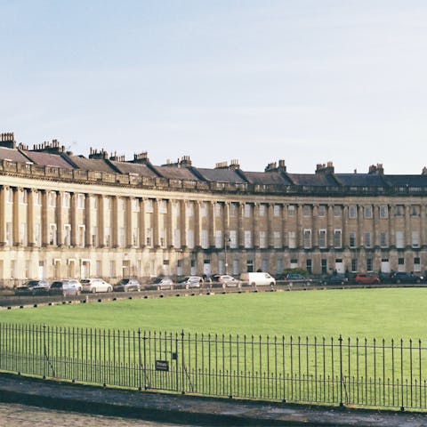 Explore Bath, including the Royal Crescent, just over a five-minute walk away