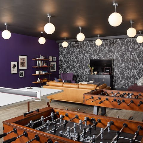 Hang out in the communal games room