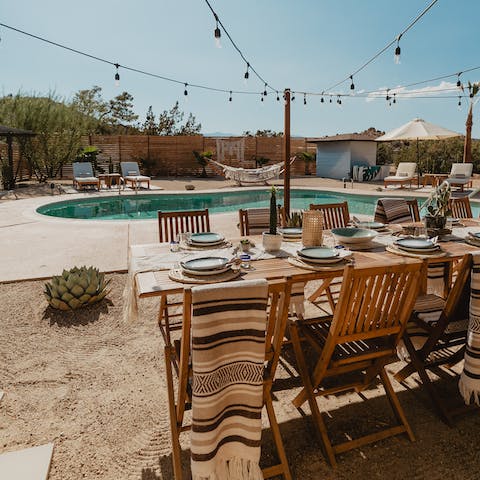 Light up the barbecue and gather together for magical dinners