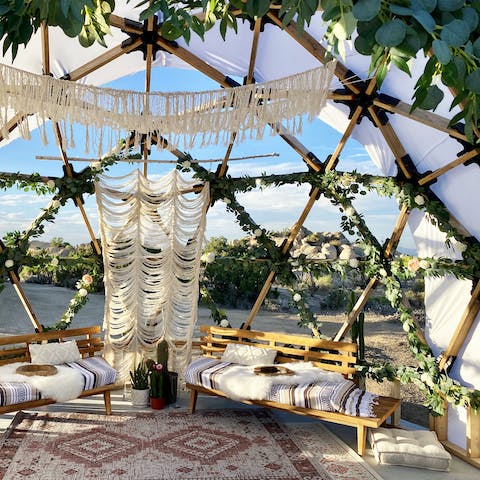 Watch the sun rise from the meditation dome