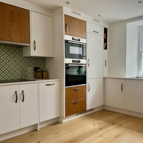 Prepare snacks or meals in the modern kitchen