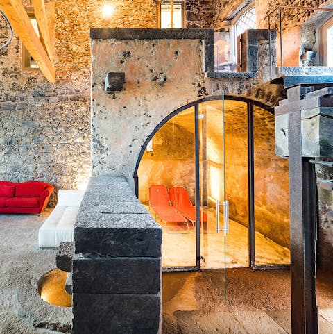 Indulge in a spa session with your own sauna, hammam and Jacuzzi