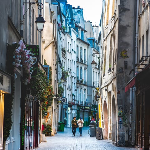 Jump on the metro and head over to the charming Marais neighbourhood