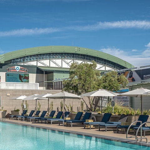 Enjoy sunny days lounging around the swimming pool