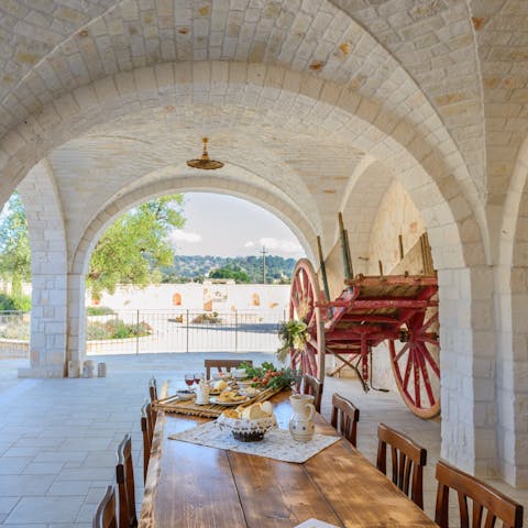 Dine in the dreamiest of settings on food garnished by the finest olive oil in Italy