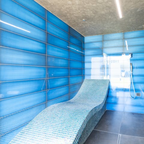 Sweat it out in the private steam room