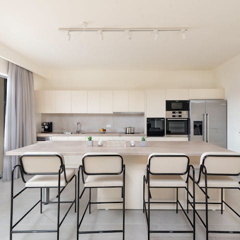 Try out a couple of new recipes in the modern kitchen