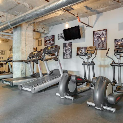 Maintain your fitness routine at the in-house gym