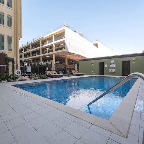 Take a plunge in the pool after an afternoon sightseeing