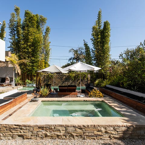 Sip cocktails as you chill out in the Jacuzzi