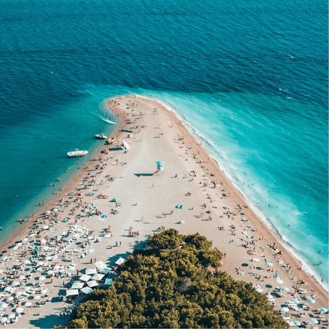 Spend the day on Bol beach – just a short drive away