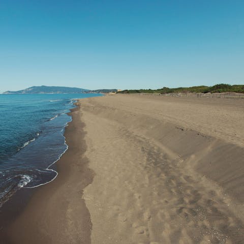 Hop on your bikes down to the shores of Capalbio Beach, just a short ride away
