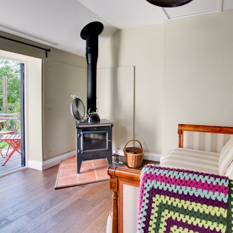 Warm up by the wood-burner after a long walk