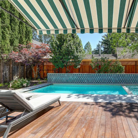 Have fun in the sun in the heated pool