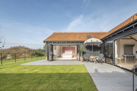 Enjoy a glass of wine on the small patio