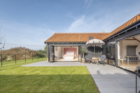 Enjoy a glass of wine on the small patio