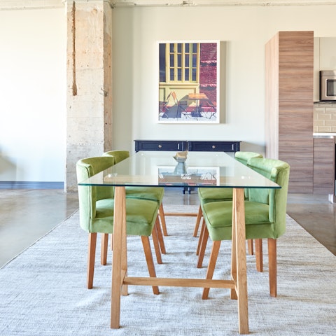 Share meals around the dining table or use it as a desk for remote working