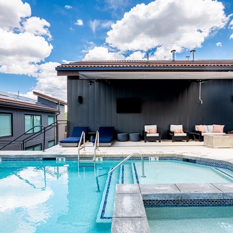 Enjoy the resort amenities, like the communal pool