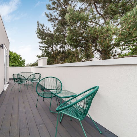 Wind down with drinks on the private terrace