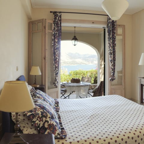 Open the French doors and kick back with a book in bed as the fresh coastal air streams through your room
