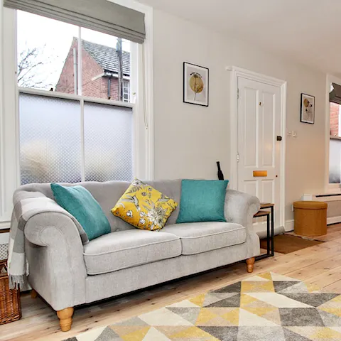 Chill out in the living area after a day of exploring the Kent Coast – a thirty-minute drive away