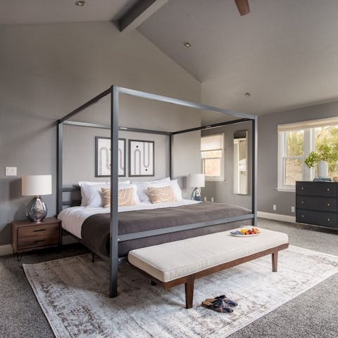 Tuck into a restful night in this enormous four poster