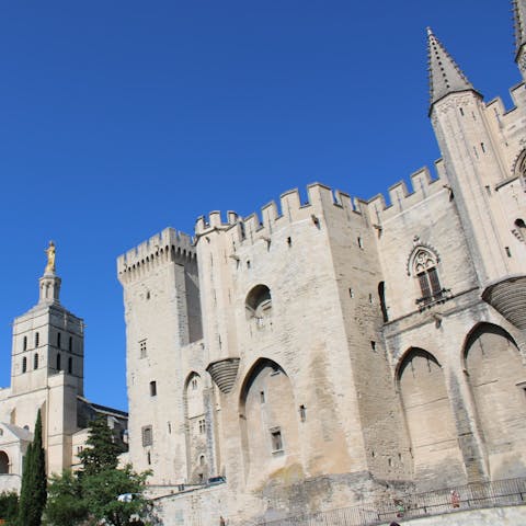 Visit Palais des Papes, a ten-minute walk from this home