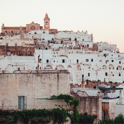 Drive ten minutes to Ostuni, the White City