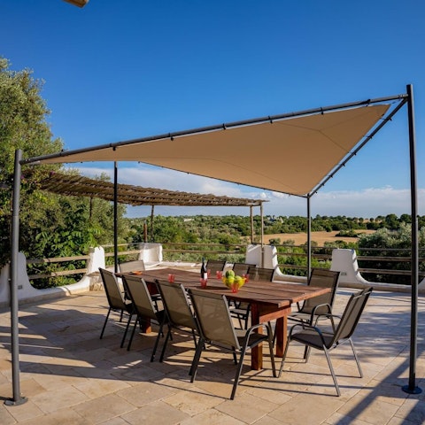 Admire sweeping views as you dine alfresco