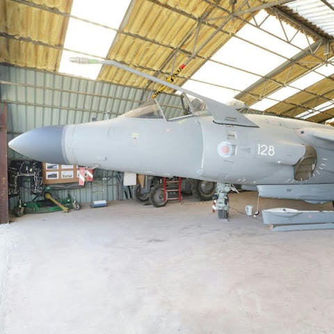 Sit in a Sea Harrier jump jet, courtesy of the owners