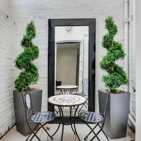 Start your day with a coffee on the private terrace