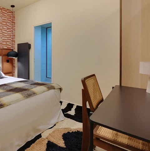 Take advantage of private desk space to finish up work