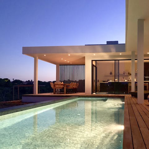 Take a nighttime dip in the pool and float under the stars