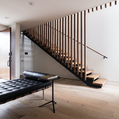The architecturally designed staircase