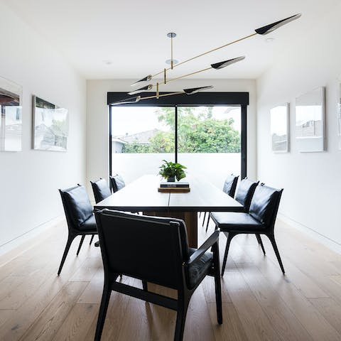 The Unique light fixtures throughout